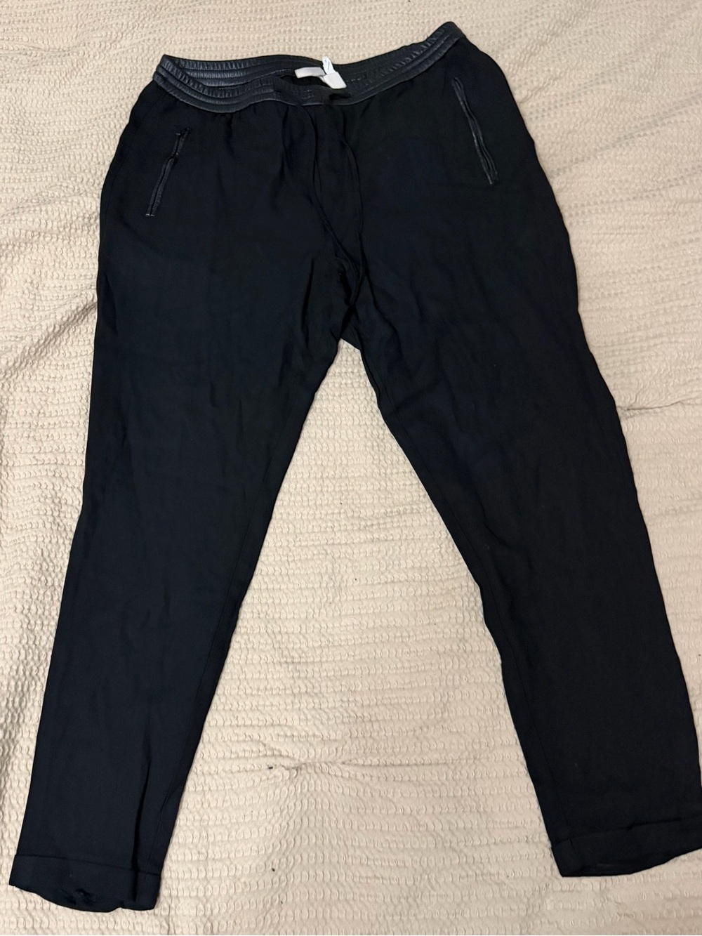 H&M Men's Black Jogger Sweatpants with Zipper Pockets
